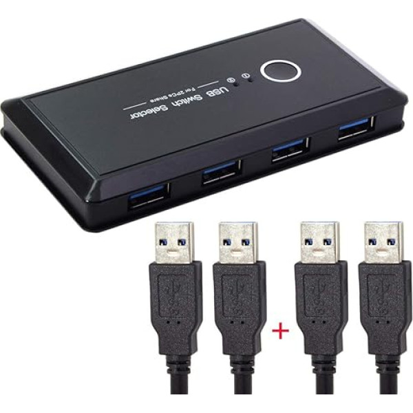 JSER KVM USB 2.0 vai USB 3.0 komutatora selektors 2 pieslēgvietu datoru koplietošanai 4 ierīcēm tastatūrai pelei skenerim printerim (USB 3.0)