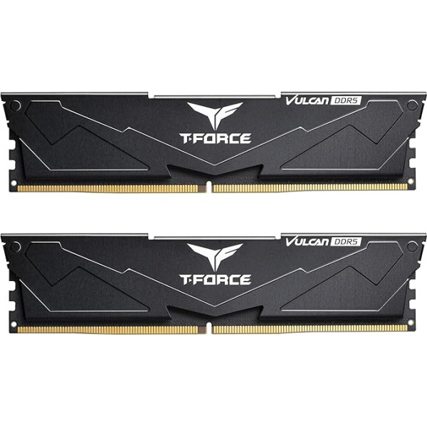 TEAMGROUP T-Force FLBD532G6000HC38ADC01 Vulcan DDR5 32GB (2x16GB) 6000MHz (PC5-48000) CL38 galddatora atmiņas modulis RAM (melns)