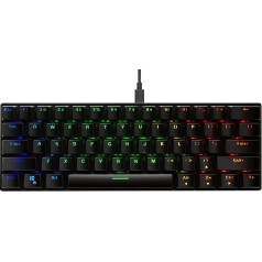 DELTACO Gaming DK430 mehāniskā mini spēļu tastatūra - 60% izkārtojums, RGB un sarkanie slēdzēji - ASV izkārtojums - melna