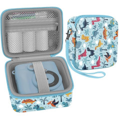 Leayjeen Waterproof Camera Bag for Kids Compatible with Uleway, Gofunly, BITIWEND, USHINING, GKTZ, Gift for Kids with Print (Case Only), Jg-dinosaur blue, Camera case