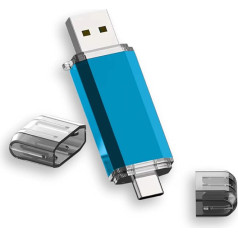 Vixelle USB 3.0 C tipa zibatmiņas diskdziņš - 2-in-1 USB C tipa atmiņas zibatmiņas diskdziņš - USB Jump Drive foto zibatmiņas viedtālrunim, datoram un galdam (zils, 8 GB)