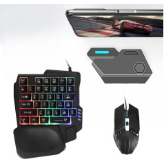 Pusroku spēļu tastatūra un pele Combo 4 in 1 Combo Pack Bluetooth 5.0 pārveidotājs K13 tastatūrai un G4 pelei ar tālruņa statīvu FPS rokas spēlēm