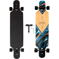 Longboard, 8 kārtu kļavu koka Cruiser Complete Skateboard, Longboard meitenēm pieaugušajiem jauniešiem iesācējiem ar T-Tool un PU riteņiem