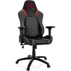 hjh OFFICE Gamebreaker Polarys 729427 Spēļu krēsls Mākslīgās ādas datorkrēsls ar jostas spilvenu, atlokāms atzveltnis, pelēks/arkans