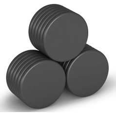 Realth neodīma magnēti ar epoksīdsveķu pārklājumu, melni 30 mm x 3 mm, 18 gabaliņi, ledusskapim, birojam, zinātnes projektiem un amatniecībai (MDB300318)