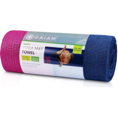 Gaiam neslīdošs jogas dvielis - ātri žūstošs dvielis - lieliski piemērots karstai jogai - mikrošķiedras un mazgājams veļas mazgājamā mašīnā - saķeri ar muguru