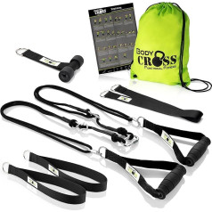 BodyCROSS Premium Sling Trainer Expert Edition, ražots Vācijā, testēts un sertificēts, Sling Trainer stiprības treniņu komplekts lietošanai mājās un ārpus telpām