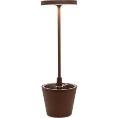 Zafferano Poldina Reverso Kabellose Wiederaufladbare LED-Tischlampe - Dimmbare Touch Akku Lampe für Innen und Außen IP54 - Lichtfarbtemp. 2200 - 2700 - 3000K - Aluminium H35 (Corten)