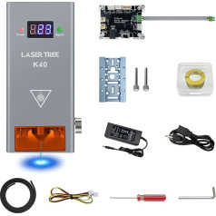 LASER TREE 40W optiskās jaudas lāzera modulis, K40 lāzera galva ar gaisa padeves TTL zilās gaismas moduli, 8 staru saspiesta lāzera griešanas moduļa galva lāzera gravēšanas un griešanas mašīnai, 24V