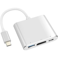 VVG USB C uz 4K HD.MI adapteris MacBook Pro/Air, 3 in 1 USB-C digitālais AV multiport adapteris ar 4K 30Hz, 100W uzlādi, USB 3.0 5Gbps datu pārraides pieslēgvietu, saderīgs ar Mac M1 M2 portatīvajiem datoriem, iPad Pro/Switch