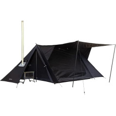 Stovehut Black Hot Tent, viegla nojume ar diviem brezenta stabiem un diviem telts stabiem