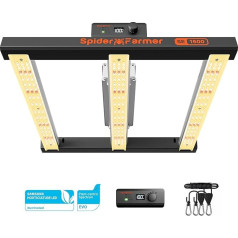 Spider Farmer SE1500 LED augšanas lampa 150 W ar Samsung 301H EVO diodēm 60 x 60 cm LED augu lampa pilna spektra augšanas gaisma Dimmable Daisy Chain augšanas lampa dārzeņiem ziediem