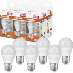 OSRAM LED Star Classic P60 LED spuldze E27 ligzdai, tējas formas, FR, 806 lūmeni, vēsā baltā krāsā (4000K), parasto 60 W kvēlspuldžu aizstājēja, bez apgaismojuma, 6 gab. iepakojumā