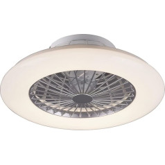 Reality Leuchten Stralsund R6252222187 LED griestu gaismas ventilators Plastikāta balta / sudraba krāsa ar 30 vatu LED ventilators 40 vati