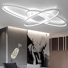 MQW Modern LED griestu gaisma Dimmable griestu gaisma ar tālvadības pulti 46 W balta metāla dzīvojamās istabas lampa Moderns dizains guļamistabai ēdamistabai viesistabai kabinetam gaitenim birojam 95 cm