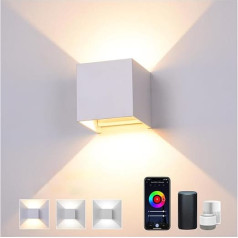 LED sienas lampas iekštelpās Alexa lampa Viedā mājas sienas lampa Dimmable 3000 K - 6000 K Controllable via App Āra lampa Ūdensizturīgs ar regulējamu gaismas leņķi LED sienas apgaismojums iekštelpās un ārpus telpām White