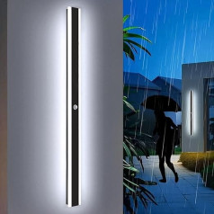ANKBOY 100 cm garš āra sienas apgaismojums ar kustības sensoru LED āra lampas ar kustības sensoru Antracīta antracīta villas sienas apgaismojums Āra vēsā baltā krāsā 6000 K Ūdensizturīgs āra apgaismojums terases priekšdurvīm, 32