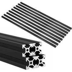 JiGiU 9 gab. 1000 mm alumīnija profils 2020 V-Type Eiropas standarta alumīnija profils Extrusion V-Slot Black Anodised Surfaces 2020 Aluminium Profile Slot 6 mm for 3D Printer CNC Machines DIY Frame