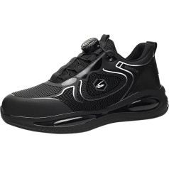 Darba apavi Unisex sporta elpojošs rotācijas kloķis Ūdensizturīgi drošības apavi Crews darba apavi Melni darba apavi Anti-Point drošības apavi Būvlaukuma apavi Drošības apavi, 08 Black