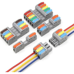 FACSER Docking Quick Wire Connector Kompaktie elektroinstalācijas savienotāji Push-in Butt Conductor Terminal Block (DF2604D-2, 50 gab.)