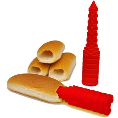 Hotdogger, Hot Dog Bun Drill, Perfect for Grilling and Grilling, Ideal Size for Roasts and Other Sausages (Red)