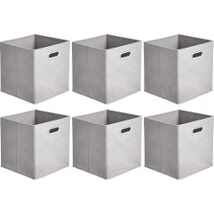 AmazonBasics saliekamie auduma uzglabāšanas kubi ar ovālām caurulēm, 6 gab. iepakojumā