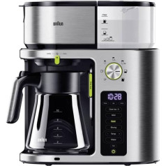 Braun Mājsaimniecības kafijas automāts Braun MultiServe Drip Coffee Maker ar tiešu izvēli starp 7 porciju lielumiem, sudraba krāsā