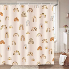 Bonhause dušas aizkars Rainbow Boho Abstract Girls dušas aizkari 180 x 180 cm Anti-Mould Ūdensizturīgs poliestera auduma mazgājams vannas aizkars vannas istabai ar 12 āķiem