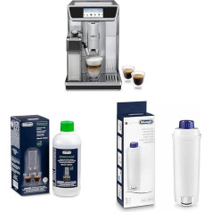 De'Longhi PrimaDonna Elite Experience ECAM 656.85.MS Pilnībā automātisks kafijas automāts ar LatteCrema piena sistēmu + oriģinālais EcoDecalk DLSC 500 ūdens atkaļķošanas filtrs DLSC002