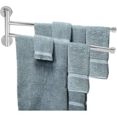 Wifehelper Swivel Towel Holder Vannas istabas sienas dvieļu turētājs Swing Out Rotējošais pakaramais dvieļu turētājs Dvieļu turētājs uzglabāšanas organizators, kas ietaupa vietu vannas istabā (2 rokas)