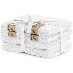 DecoKing Vannas dvieļu komplekts balts 4 dvieļi 50x100 cm un 2 dvieļi 70x140 cm kokvilna bambusa bambusa rajons viskoze absorbējošs antibakteriāls Bamby