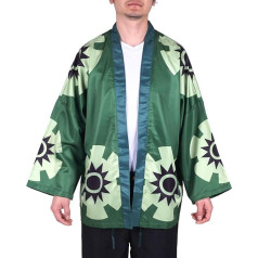 CoolChange Lorenor Zorro Kimono jaka, Anime Haori apmetnis, zaļš, izmēri: S/M, L/XL