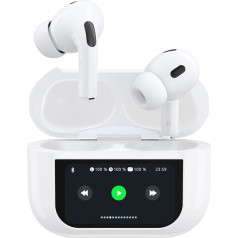 Dudao U19 TWS bezvadu Bluetooth 5.3 austiņas ar LED displeju - baltas