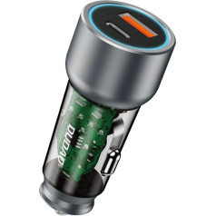 Dudao R4T 30W USB-A USB-C auto lādētājs - pelēks