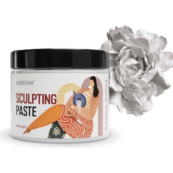 Kamenskaya Sculpting Paste/Modeling Paste Lighter Analogue of Self-Curing Clay 500ml (Matte White)