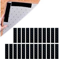 Tycoonest Teppichgreifer, rutschfeste Teppichunterlage für Laminatboden, waschbare Teppichaufkleber zum Fixieren von Teppichen, geeignet für alle Arten von Teppichen, stoppt Kräuseln und Bündeln, 24