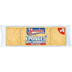 Spontex Blond sūkļi - 4 gabaliņi - ļoti labi absorbējoši antibakteriāli sūkļi - 7 iepakojumi