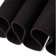 FabricLA akrila filca audums - 1,8 metru plats un 1,6 mm biezs filcs metrā - filca loksnes šūšanai, spilvenu un spilvenu polsterēšanai, DIY mākslai un amatniecībai - melns, 2 metri