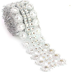Egurs 5 metri sudraba rhinestone robežas lentes rhinestone lentes Rhinestones Rhinestones