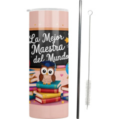 Casitika Regalos Para Maestras De Agradecimiento Tumbler, Diametrs 590 ml, Dāvana spāņu valodas skolotājiem, Detaļas Para Maestra Mujer (La Mejor)