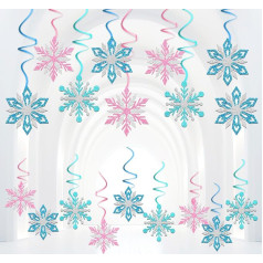 20 Stück Winter Schneeflocke hängende Wirbel Dekoration Weihnachten hängende Wirbel Decke Dekor für Silvester Hochzeit Babyparty Party Supplies