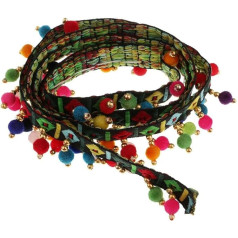 zalati Pompom bumbiņa Bumbu pušķis mežģīnes 91cm bārkstis apdares lentes aksesuāri DIY apģērbu kleita apģērbu šūšanas audums - melns