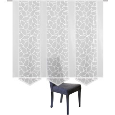 Home fashion 088632-0101 Panelinės užuolaidos Jacquard Set 160 x 57 cm Baltas audinys 145 x 57 cm