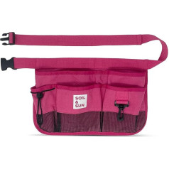 Soil & Sun Garten-Werkzeuggürtel für Frauen, Werkzeugschürze, Allzweckgürtel für Damen, Lehrer, Segeltuch-Taillenschürze mit Taschen, Gartenschürzen (Rosa)