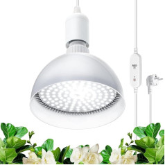 Barrina LED augu lampa pilna spektra spuldze ar laika iestatīšanas un iekārtošanas sistēmu, 25 W, 4H/9H/14H taimeris, augu lampa telpaugiem siltumnīcā, dārzā, stādiem, sukulentiem, kaktusu audzēšanai, ziedēšanai