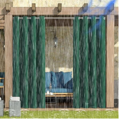 ZJXSNEH Āra aizkari Pergola aizkari Iekštelpu āra ūdensizturīgs terases aizkari Eyelet aizkari aptumšojums lapene lievenis tumši zaļa platums 380 x augstums 220 cm 1PC 1PC
