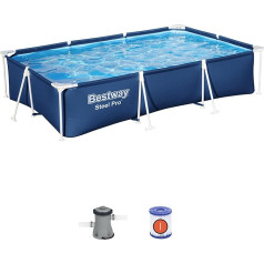 Bestway tērauda Pro 3,00 m x 2,01 m x 66 cm taisnstūra baseina komplekts, zils