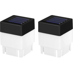 Uonlytech Solar žoga lampa Ūdensizturīgs kvadrātveida formas saules koridora lampa Solar Post Lights āra Post Cap gaisma žogam Dārzs Pack of 2