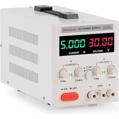 stonylab Digitālais līdzstrāvas barošanas avots 30V/5A Laboratorijas barošanas avots Regulējams viena izejas komutācijas režīma regulējams līdzstrāvas barošanas avots testēšanas pētniecības laboratorijai