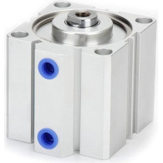 Pneimatiskais gaisa cilindrs, pneimatisko cilindru sērijas pneimatiskais kompaktais tips 16 20 25 32 40 50 63 mm urbums līdz 5 10 15 20 25 30 35 40 45 50 mm centrmezgls automātiskajām iekārtām (krāsa : 20 mm gājiens, izmērs : urbums 80
